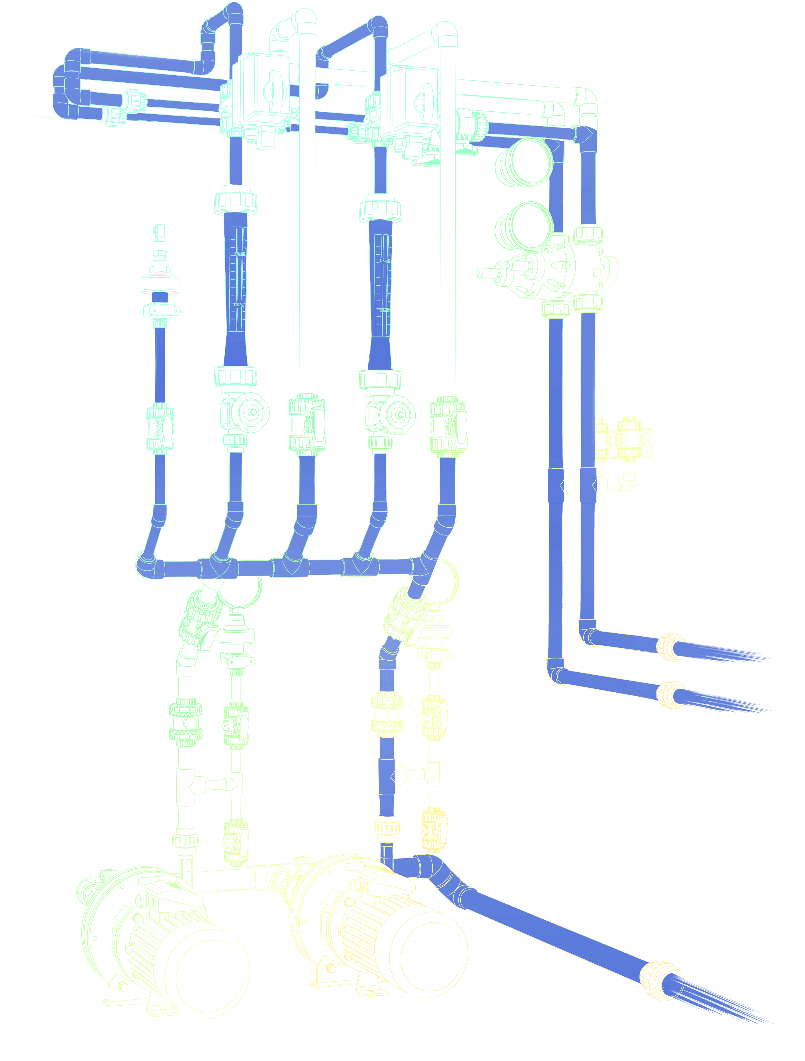 Illustration of a centrifugal pump dosing unit