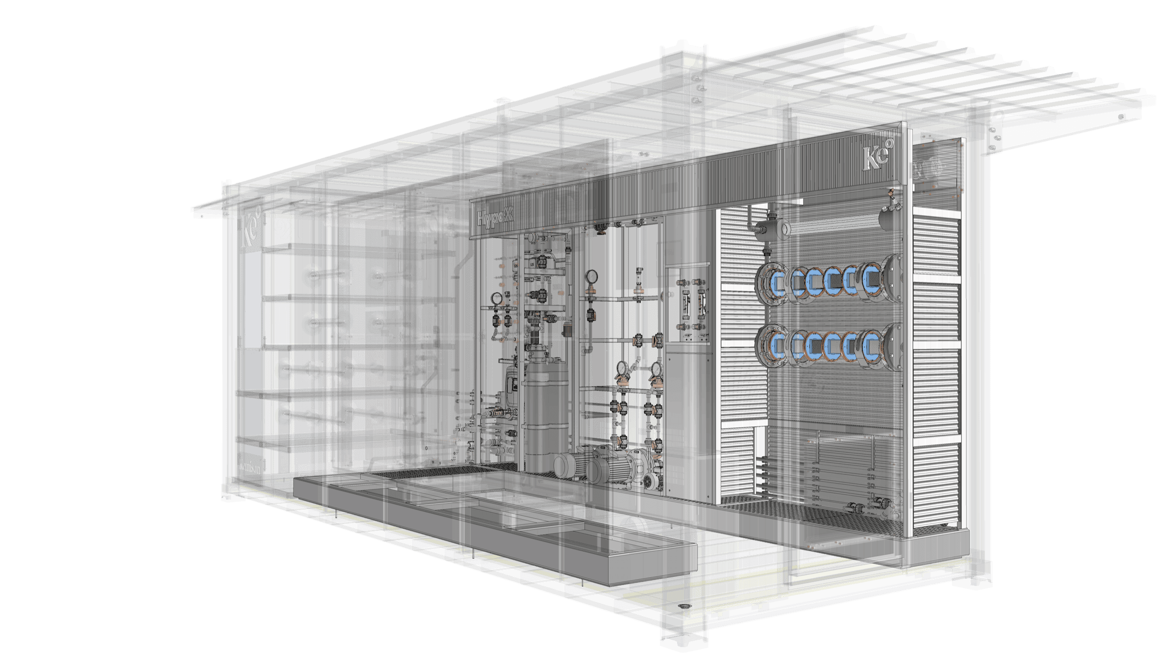 CX Series equipment mounted on bases attached to the main frame