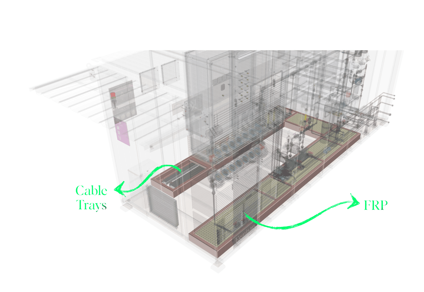 CX Series FRP bases and concealed cable trays