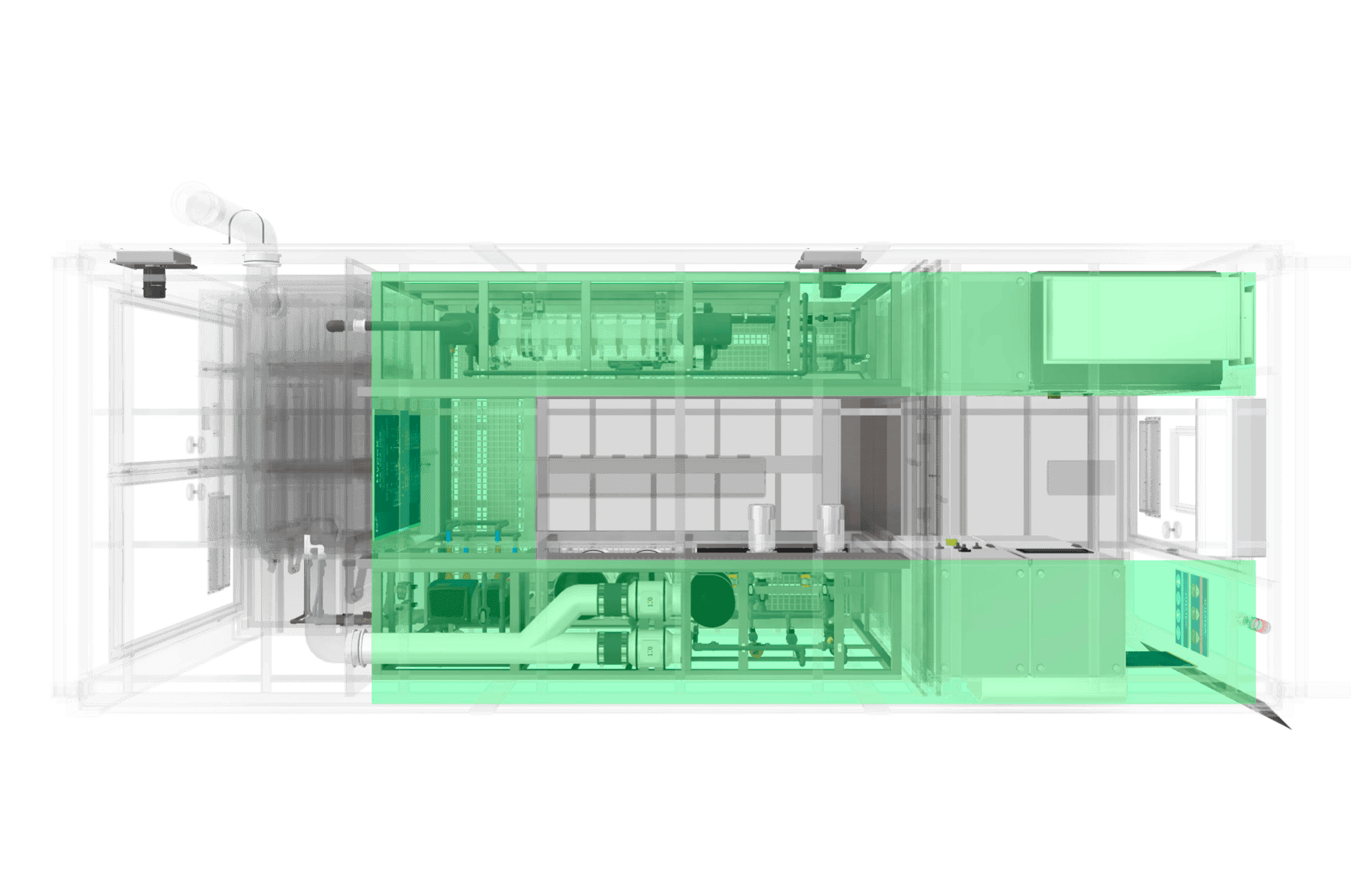 CX Series U-type interior layout top view