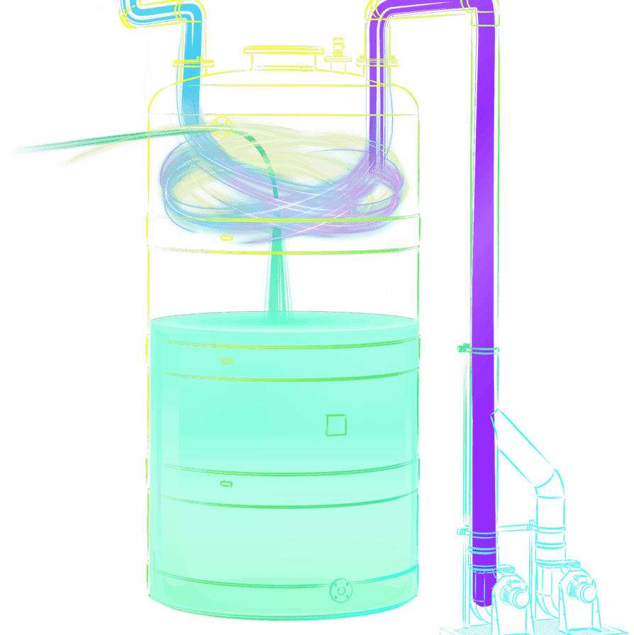 Illustration of an air fan unit diluting and discharging hydrogen gas