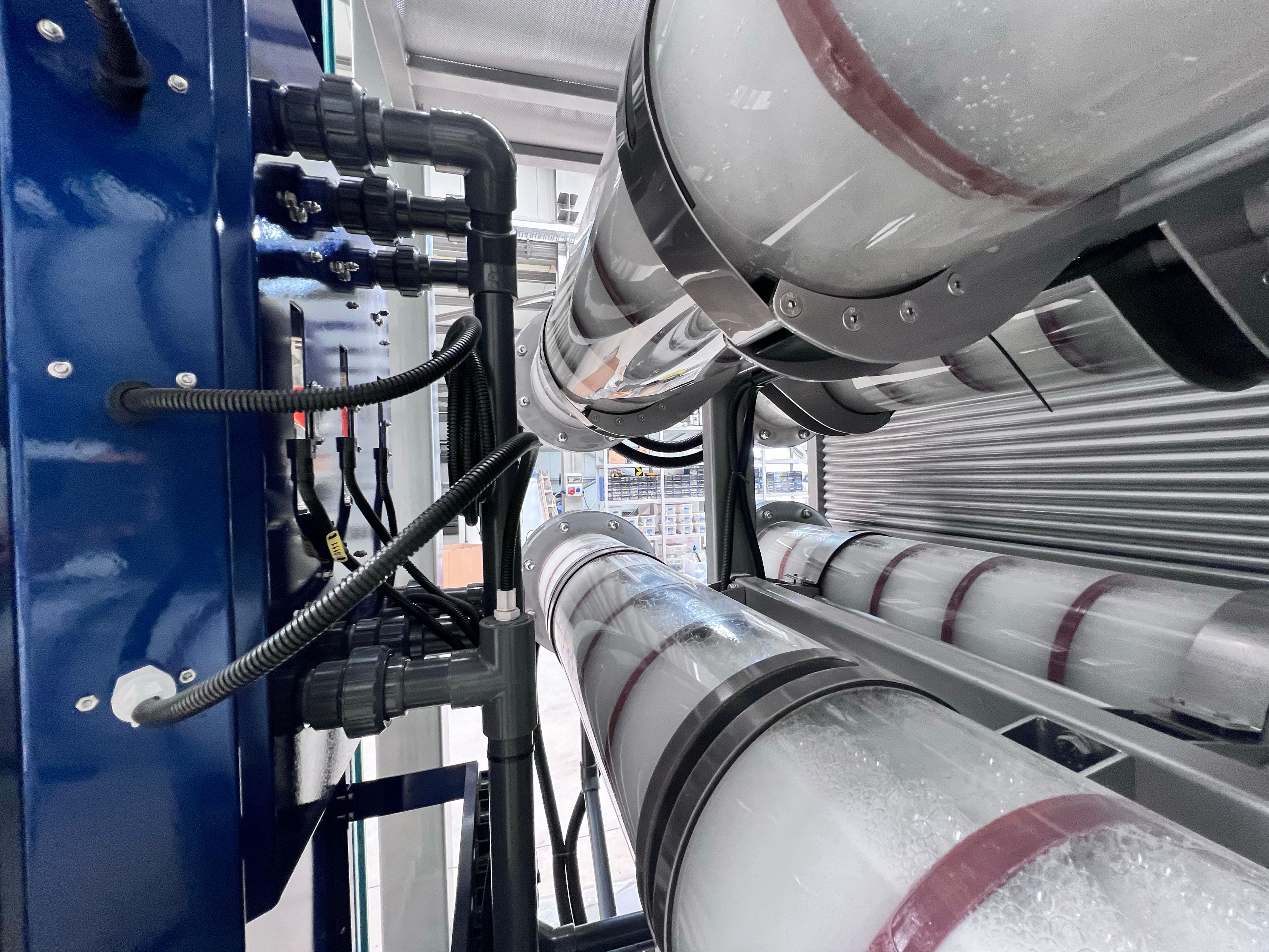 Close-up of Kemisan LX electrolyzer cells in operation