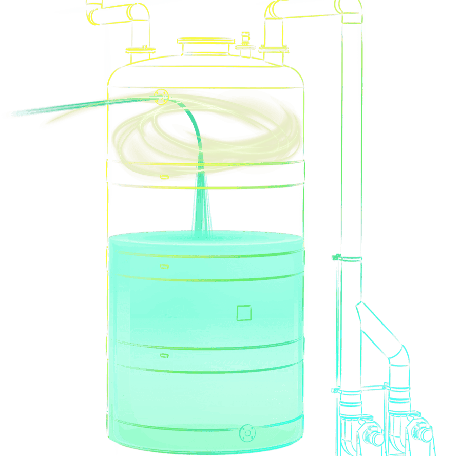 Illustration of a storage tank with hydrogen vent piping