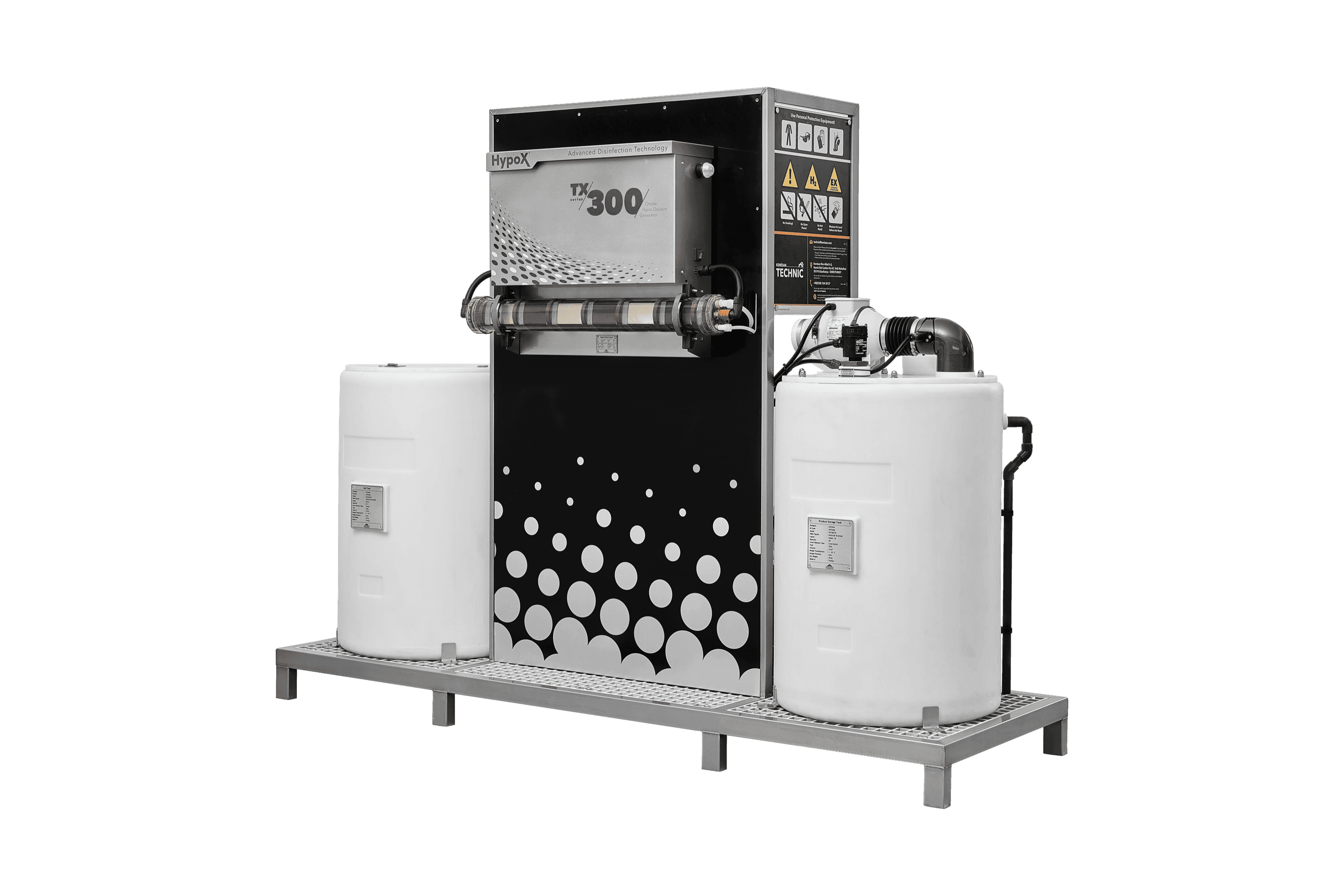HypoX TX Series — small-scale all-in-one electrochlorination skid