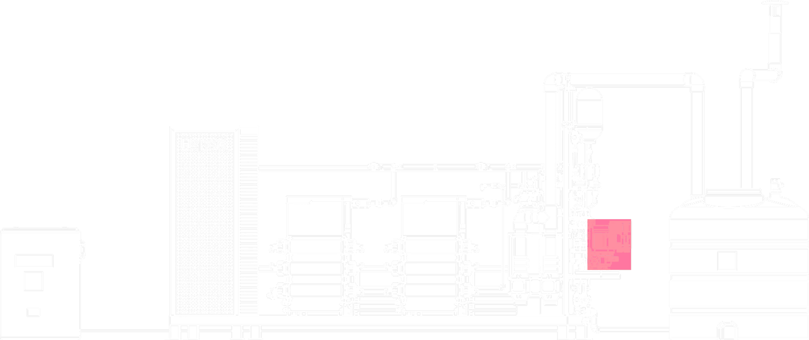 MX 1200 DUO technical elevation drawing of the HypoX MX Series skid