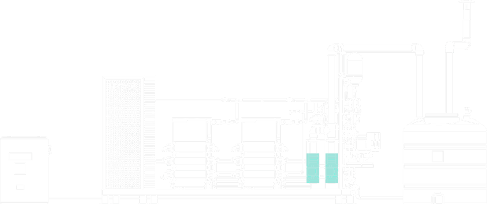 MX 1200 DUO technical elevation drawing of the HypoX MX Series skid