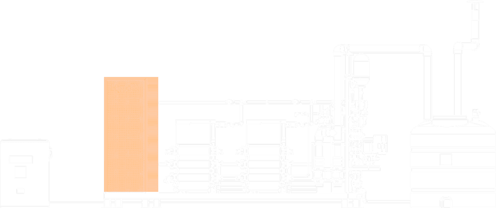 MX 1200 DUO technical elevation drawing of the HypoX MX Series skid