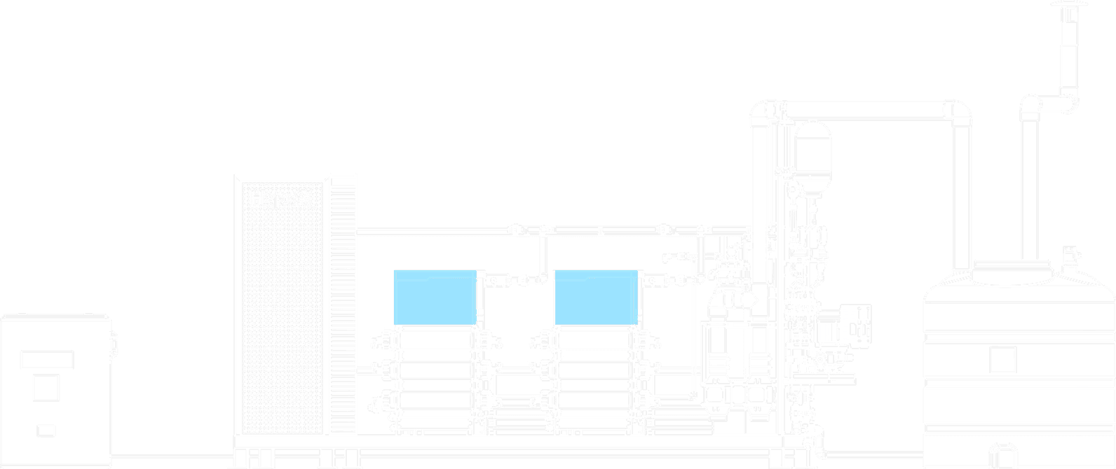 MX 1200 DUO technical elevation drawing of the HypoX MX Series skid