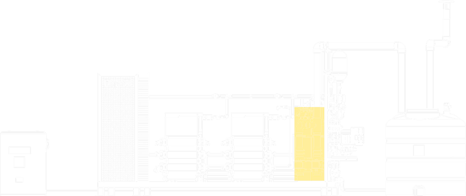 MX 1200 DUO technical elevation drawing of the HypoX MX Series skid