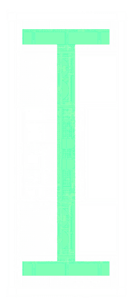 PX 16000 DUO top-view technical drawing with the train lines highlighted