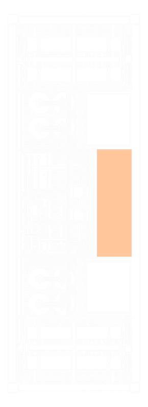 PX 16000 UNO+ top-view technical drawing with the MCC and PLC panels highlighted