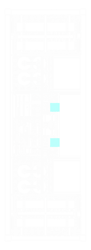 PX 16000 UNO+ top-view technical drawing with the water filters highlighted